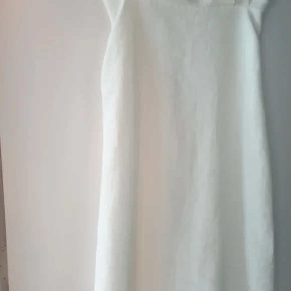 Theory white linen deep v easy dress - Picture 7 of 9
